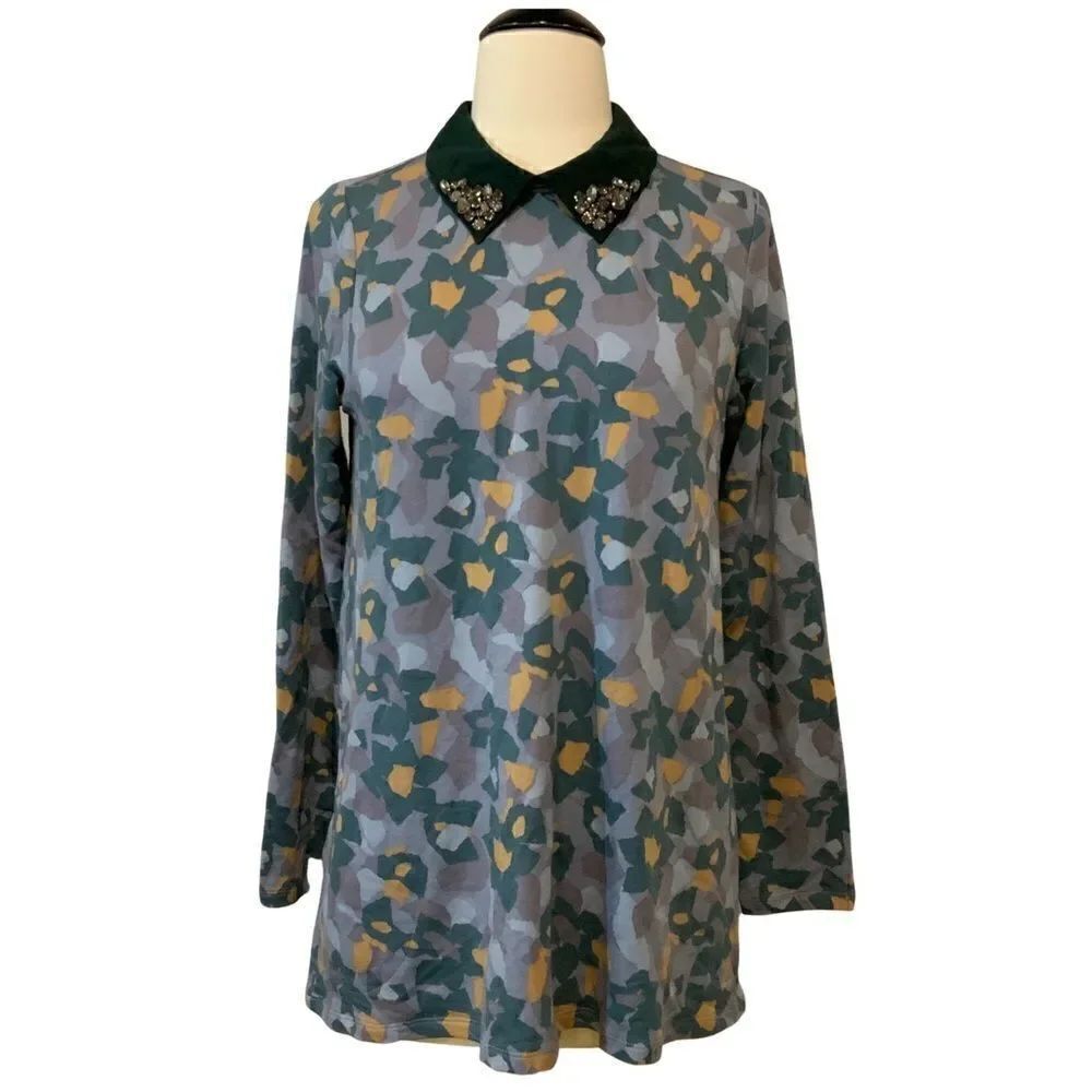 Logo Lounge by Lori Goldstein Jewel Collar Tunic XS